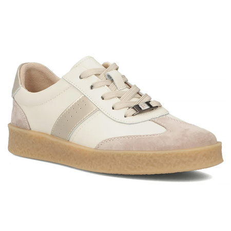 Filippo Leather Beige&Gold Low Shoes