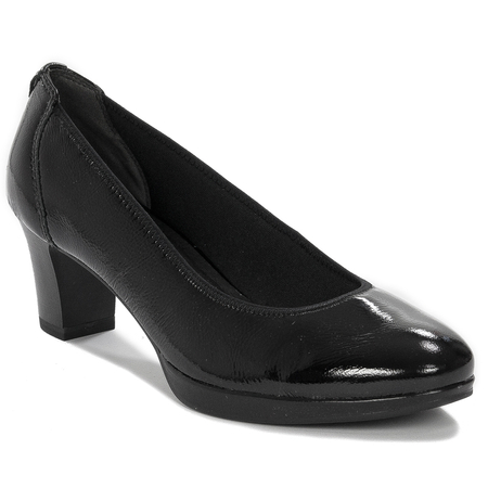 Tamaris Czółenka damskie skórzane Black Patent czarny lakier