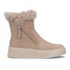 Filippo Beige Leather Ankle Boots for Women