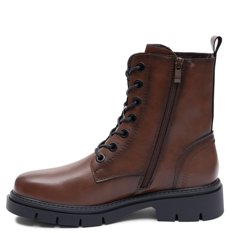 Stylish Brown Lace-Up Ankle Boots On A Chunky Sole TR-04-S Brown