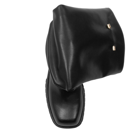 Maciejka Leather Slouchy Boots Flat Sole Black K7208-01/00-8