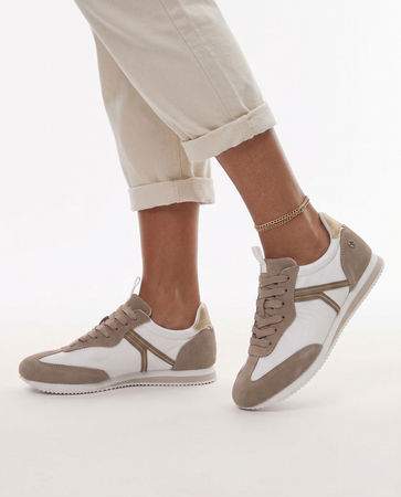 Maciejka Leather Lace-Up Sneakers White Beige M7355-04/00-7