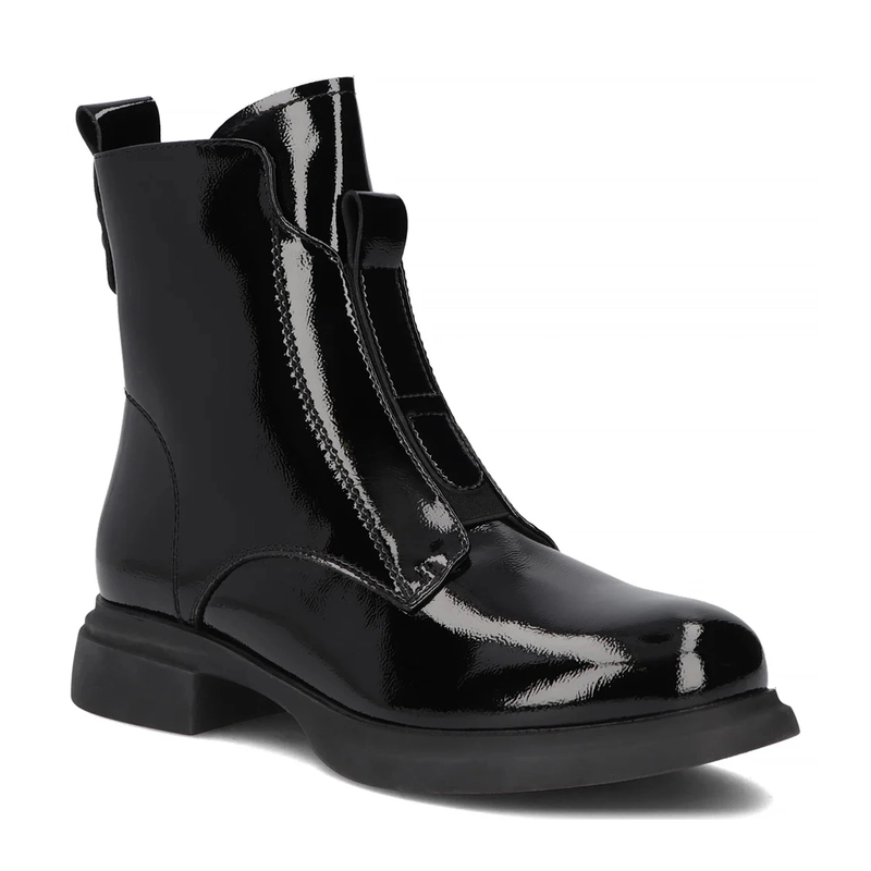 Filippo Lakierowane Botki Z Zamkiem Czarne DBT6540-25-BK
