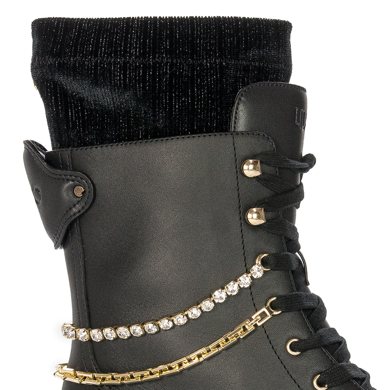 Liu Jo Women's Leather Platform Rumi 10 Boots Black