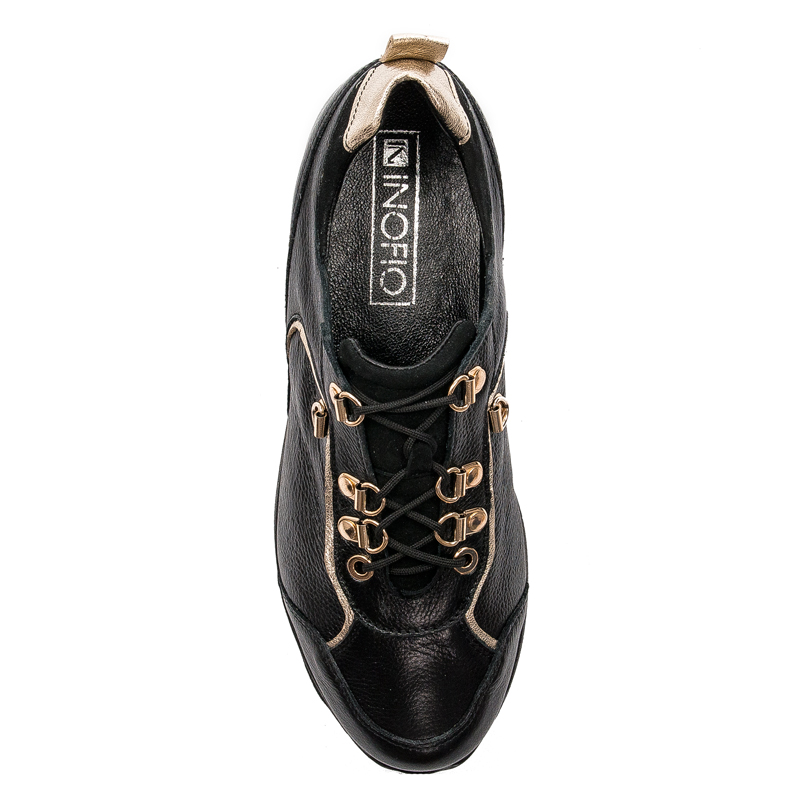 Inofio women's leather black shoes 