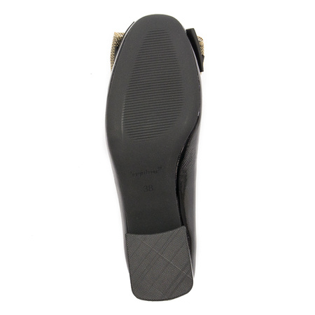 Women's shoes Sergio Leone lacquered with a bow Black PAT PU