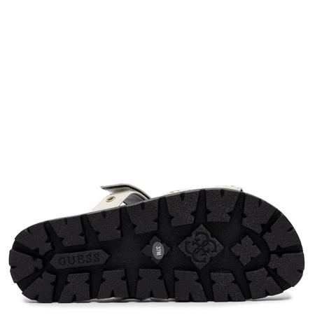 Guess Platform Slides Adjustable Strap Slides Grommet Detail Ivory-Black FLPFASELE03 IVORY
