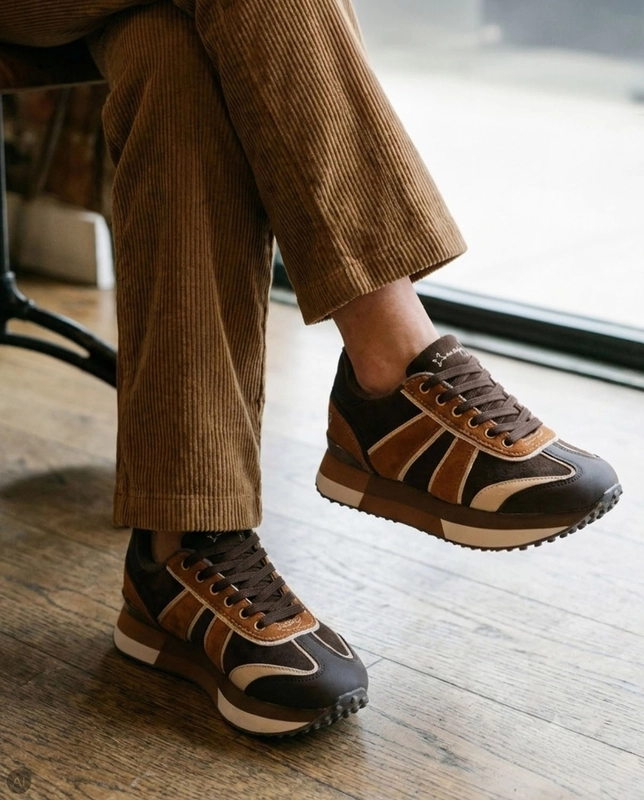 Maciejka Skórzane Sneakersy Damskie Brązowe M7356-02/00-7