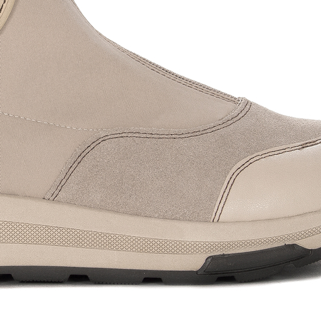 Maciejka Leather-Fabric Ankle Boots Front-Zip Light Beige 06297-22/00-8