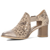 Maciejka leather cutout pumps on block heel 6 cm beige-gold 04962-43/00-5