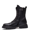 T. Sokolski Leather Chunky Boots Zip Black AN-Z25-194-BLK