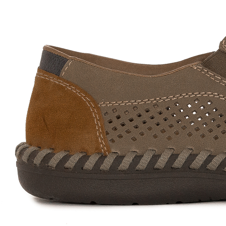 Rieker Men's Beige Slip-on Low Shoes
