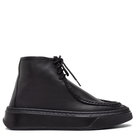 T. Sokolski Leather Platform Ankle Boots Side Zip Black AMI-Z25-430-BLK