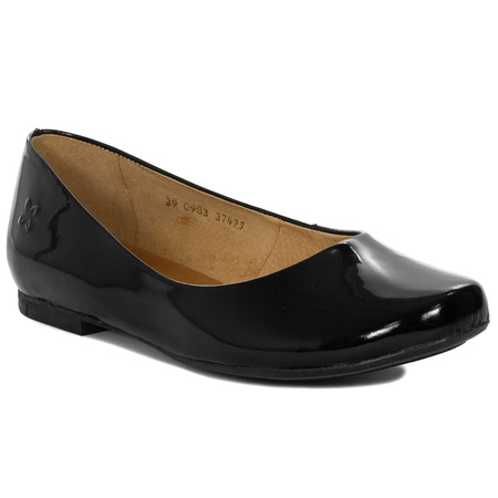  Maciejka Leather Ballerinas Black Patent Leather