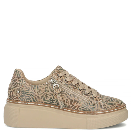 Filippo Skórzane Wzorzyste Sneakersy Na Platformie Beżowe DP7653-26-BE-MLT