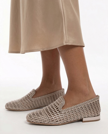 Bruno Premi Woven Openwork Loafers Metallic Flats Gold BN2105XBPRINLPLAT