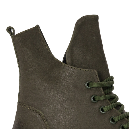 Botki Venezia Black skórzane Zielone