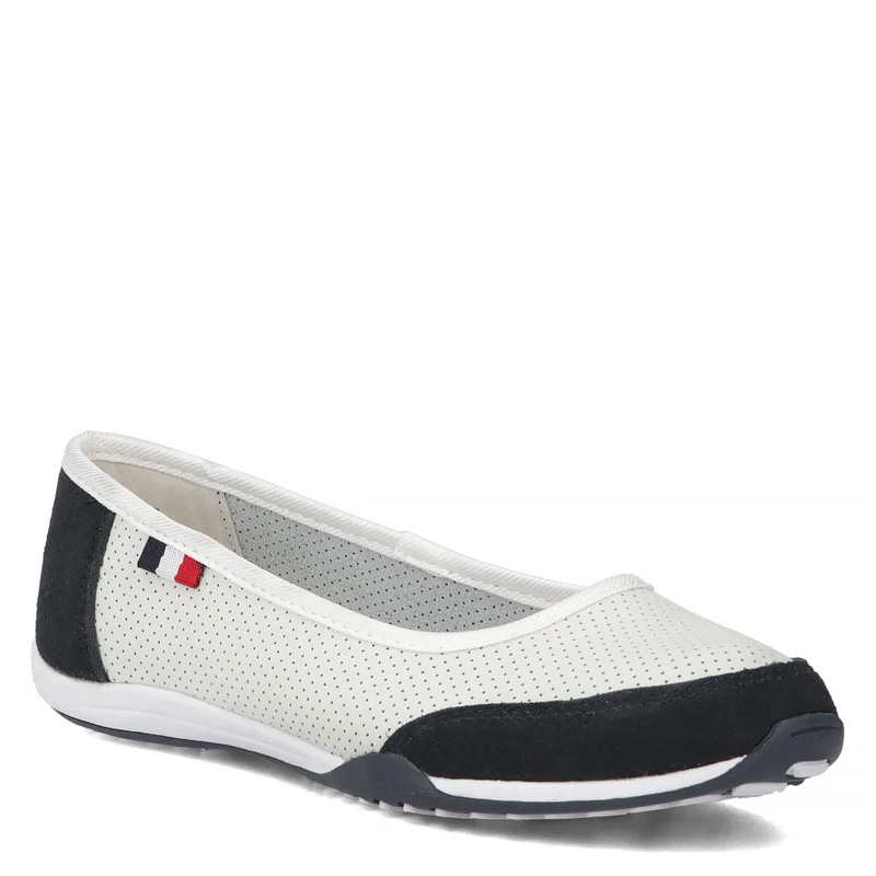 Filippo Leather Openwork Sporty Ballerinas White DP142-26-WH-NV