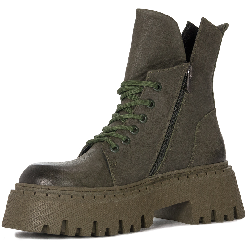 Botki Venezia Black skórzane Zielone