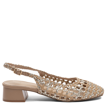 S.Barski Beige Openwork Pumps Leather Insole SR61-0100-TAUPE