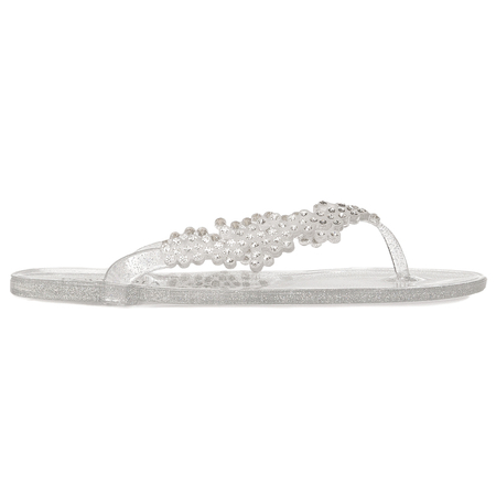Sca'viola Women's Silver flip-flops slippers