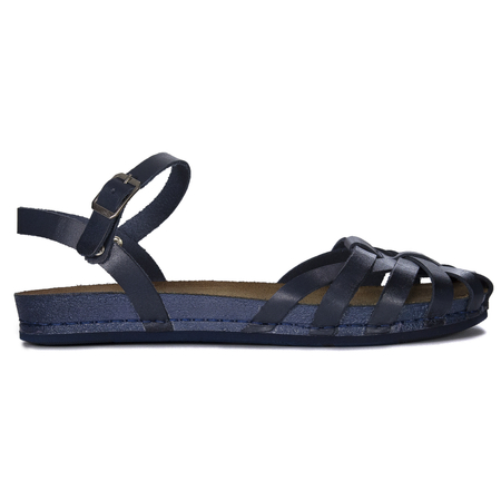 Maciejka Leather Flat Sandals Navy 03074-17/00-0