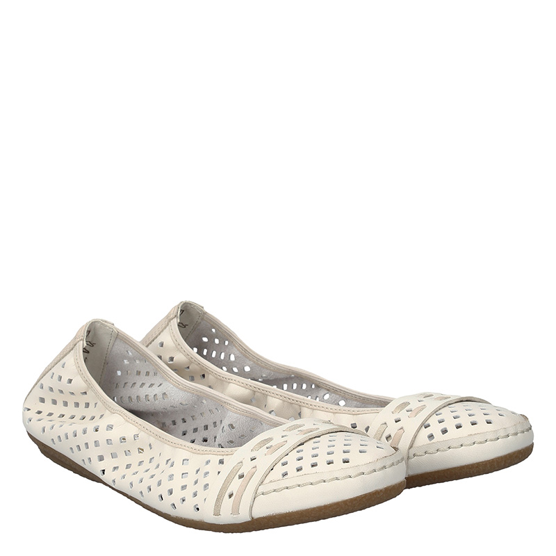 Rieker Comfortable Openwork Slip-On Flats Beige 41430-60