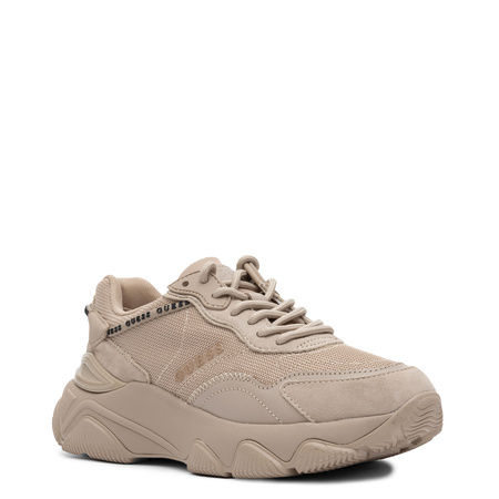 Guess Micola Sneakersy na Platformie Damskie Sznurowane Beżowe FL7MICLEA12