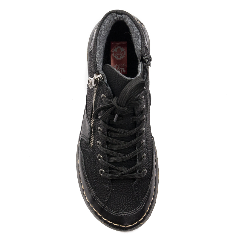 Rieker Botki damskie ocieplane Black czarne