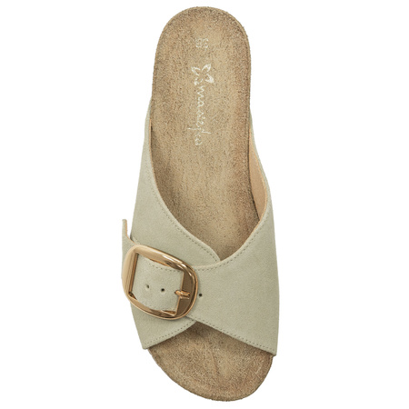 Maciejka Women's Leather Flip-Flops Pistachio