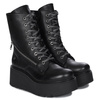 Maciejka Leather Platform Ankle Boots Lace-Up Black 06676-01/00-8