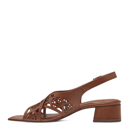 Tamaris Leather Openwork Sandals Brown 1-28252-42440NUT