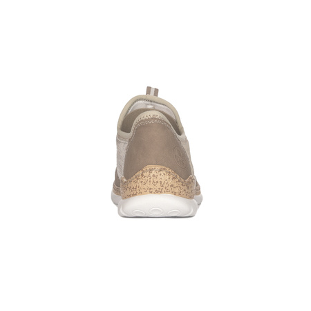 Rieker Sneakersy półbuty damskie ażurowe Beige beżowe