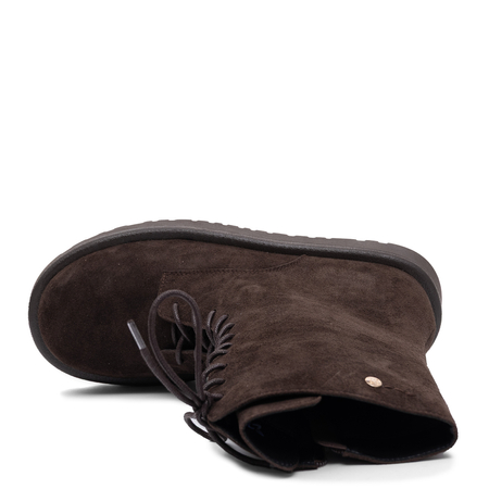 Maciejka Women's Suede Lace-Up Ankle Boots Deep Chocolate K7807-02/00-7