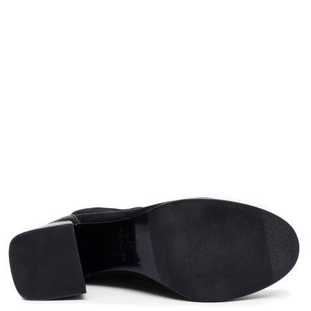 Maciejka Leather Block Heel Boots With Insulation Black And White K7819-01/00-7