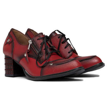 Maciejka Women's Lace-Up High-Heeled Shoes Red