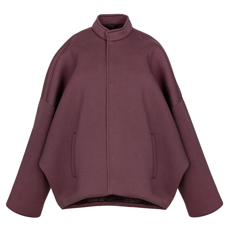 OPRA Oversize Cocoon Jacket Stand Collar Burgundy OP-KU-NUBA-WINE