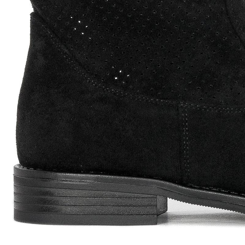 S.Barski Openwork Flat Black Boots