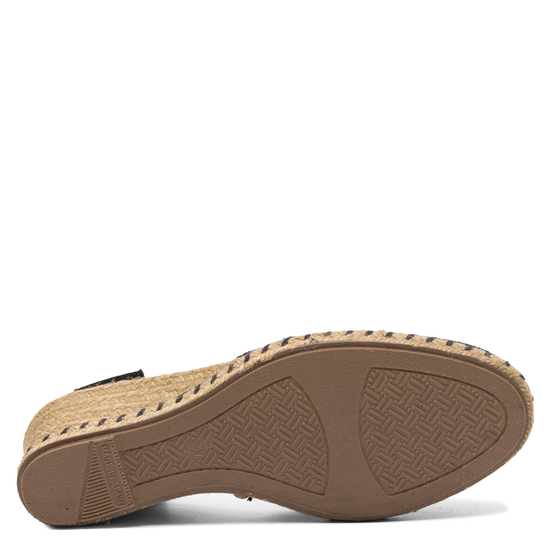 Verbenas Malena Espadryle na Koturnie Skórzane Czarne MALENA-SERTAN-NEG