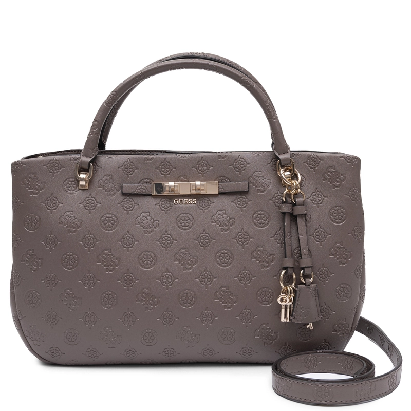 Guess Carmella Torebka Klasyczna Tłoczona Brązowa HWPD2225060-BEIGE