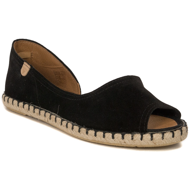 Verbenas Cruz Espadryle Damskie Sandały Zamszowe Czarne CRUZ-SER-NEGRO