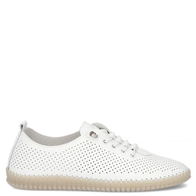Filippo Leather Perforated Sneakers Lightweight Comfort White DP6140-26-WH