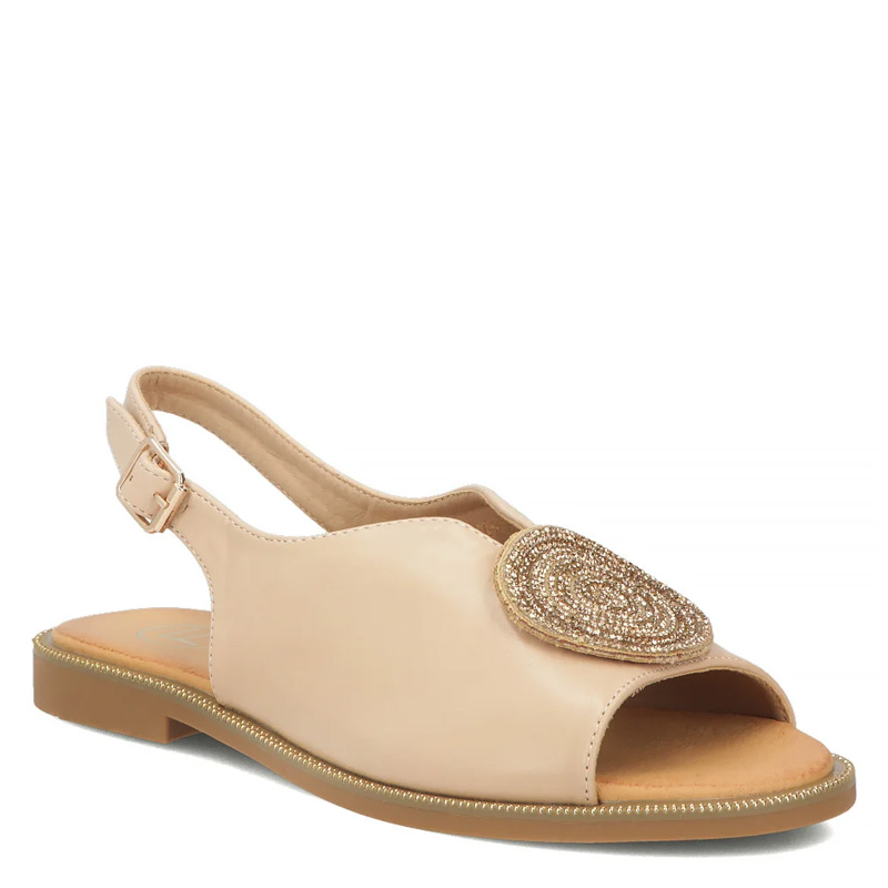 Filippo Women's Sandals With Jeweled Ornament Beige DS6229-26-BE