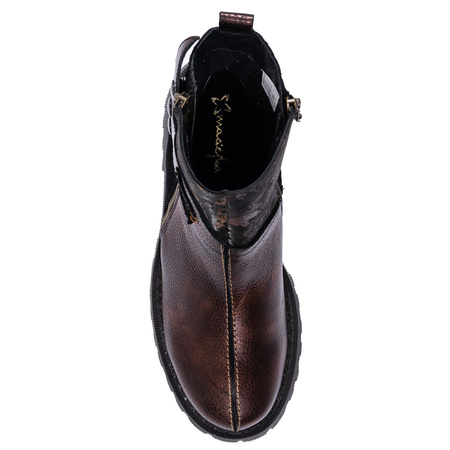 Maciejka Avant-Garde Ankle Boots Platform Double-Zip Metallic Bronze 06140-02/00-8