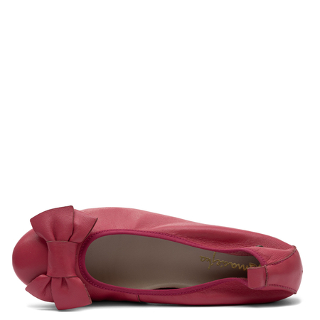 Maciejka Leather Ballet Flats With Bow Flats Pink P6802-15/00-0
