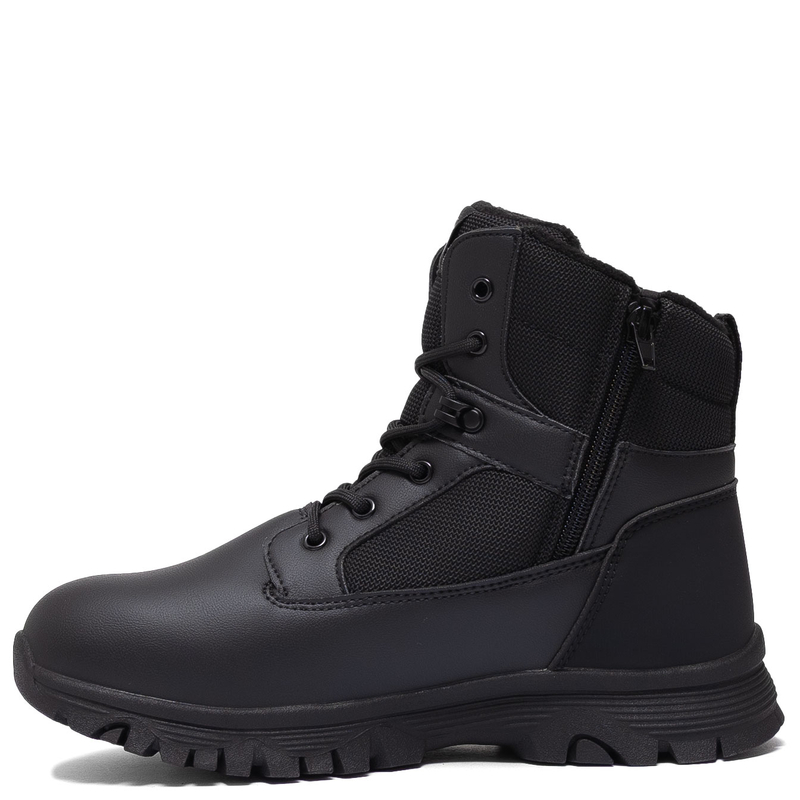 Calvin Klein Jeans Waterproof Lace-Up Boots Side-Zip Black V3X5-83190-BLACK