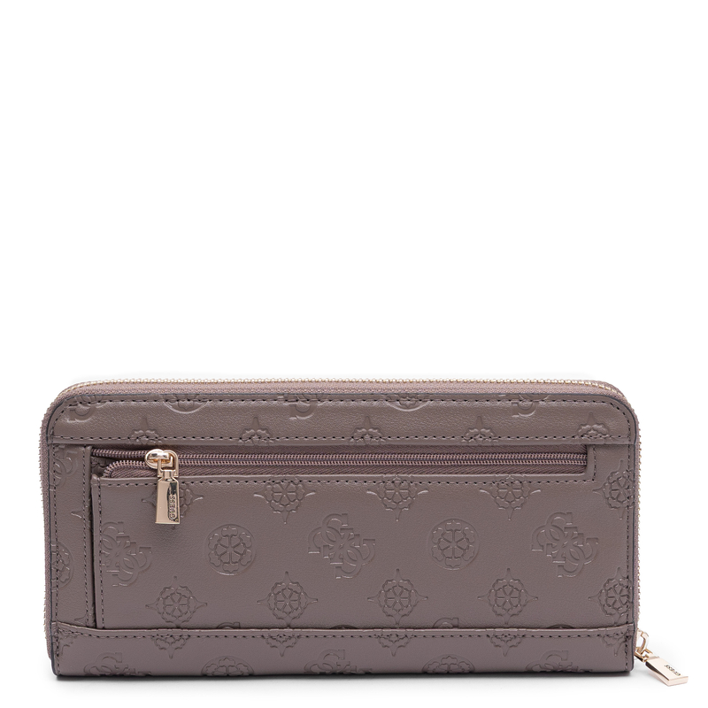 Guess Elegancki Zapinany Na Zamek Portfel Damski Z Paskiem Brązowy SWPD2225146-TAUPE