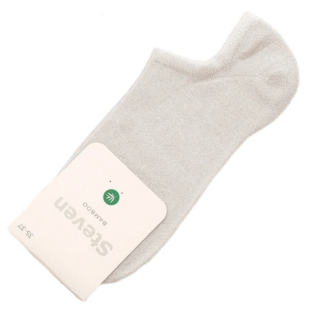 Skarpetki stopki Bamboo Steven art 100 Szare Srebrna Nitka