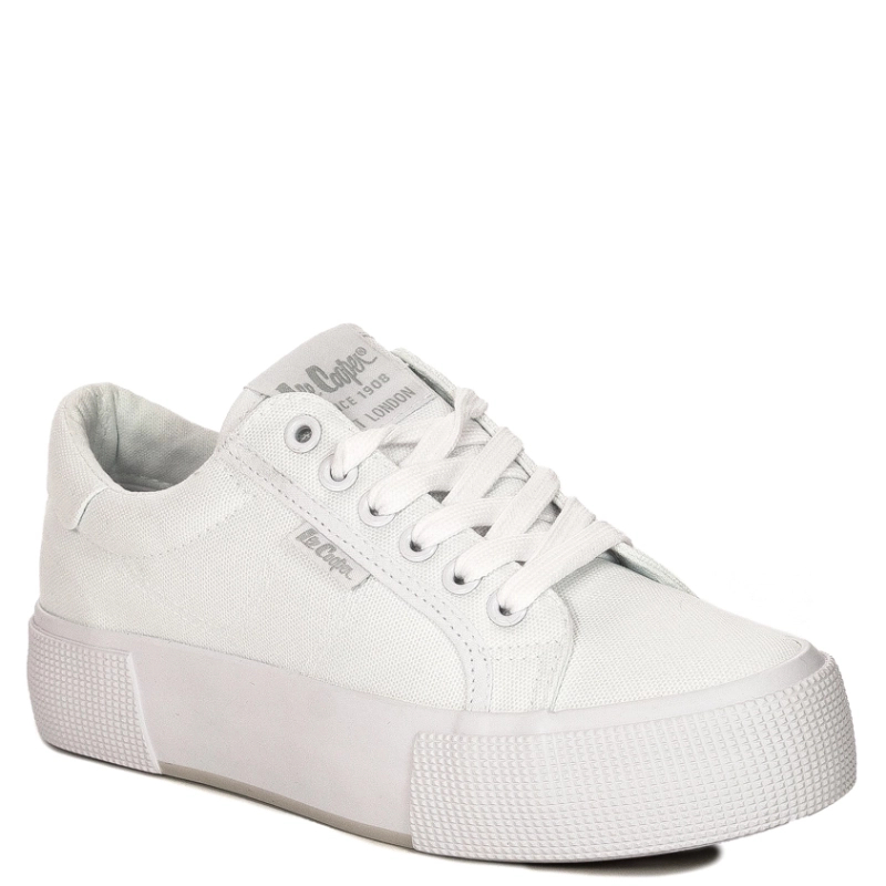 Lee Cooper Trampki Damskie na Platformie Białe LCW-22-31-0884L