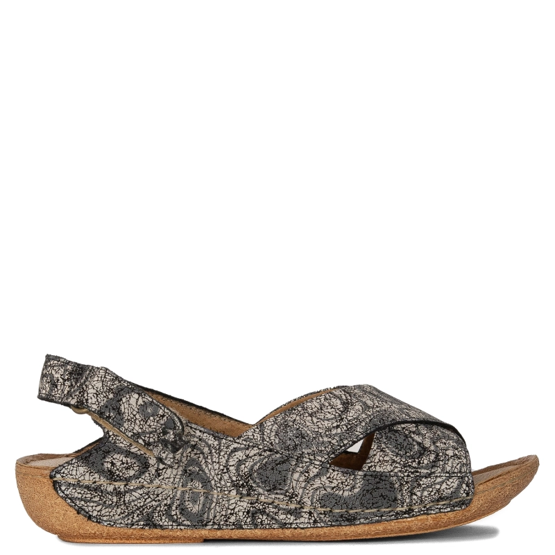 Maciejka Sandały Damskie Skórzane Czarne